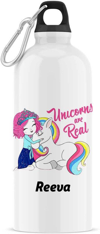 ARTBUG Unicorn Sipper/Water Bottle - Best Birthday Gift for Kids, Name - Reeva 600 ml Sipper  (Pack of 1, White, Aluminium)