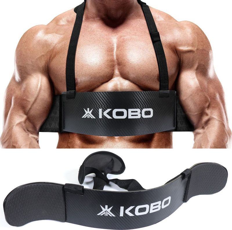 KOBO New Arm Blaster, Biceps Muscle Workout, Heavy Duty Thick Gauge Biscep & Elbow Support  (Black)
