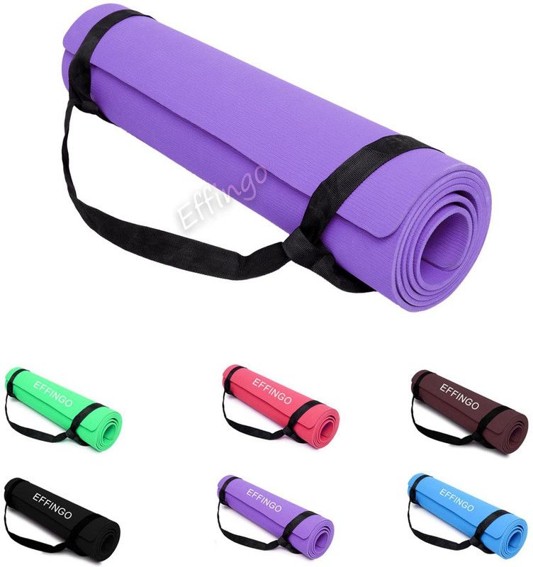 effingo Yoga Mat with Carry Strap for Comfortable Meditation & Asanas Purple 3.5 mm Yoga Mat