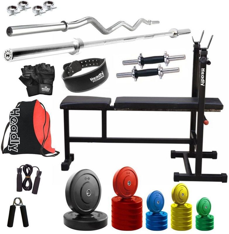 Headly 85 kg Premium CP-HR-85KGCOMBO6 Coloured Home Gym Combo