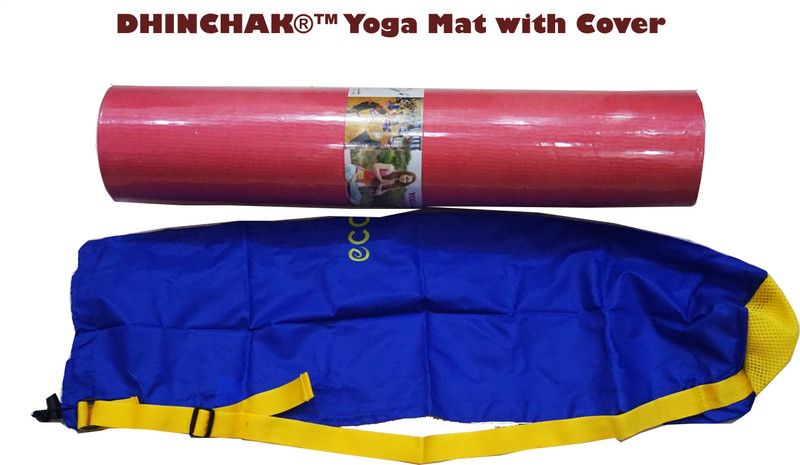 Dhinchak Yoga Mat 6MM Non-Slippery with Mat Cover for Flooring Exercise Size-60 cm X180 cm 6 mm Yoga Mat
