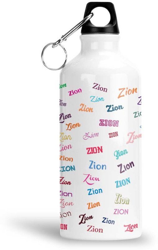 Furnish Fantasy Colorful Aluminium Sipper Bottle - Best Happy Birthday Gift for Kids, Name - Zion 600 ml Sipper  (Pack of 1, White, Aluminium)