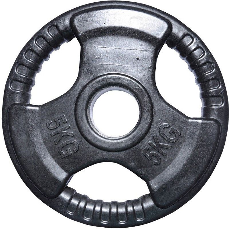 Biceps Triceps Premium Rubber Black Weight Plate  (5 kg)