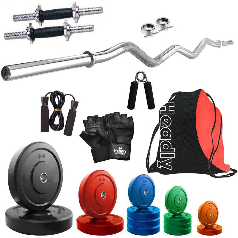 Headly 52 kg Premium CP-HR-52KGCOMBO3 Coloured Home Gym Combo