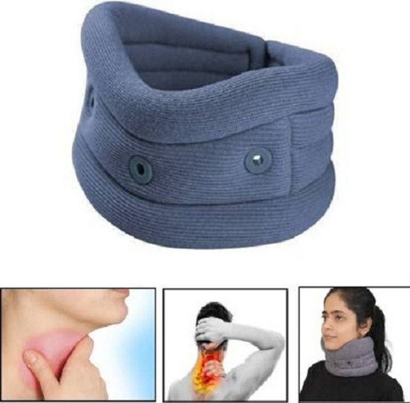 ZEDOFF grey delux cervical neck Splint soft belt support quality Collar free size Neck Support  (Grey)