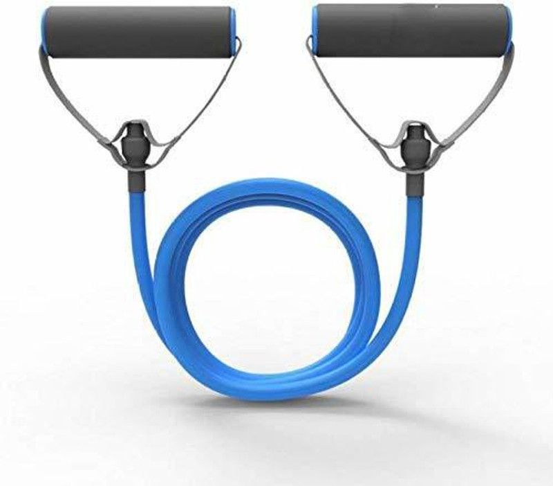Smizzy Pull Rope Rubber Exerciser Toning Resistance with D Foam Handles (120cm) Resistance Tube  (Blue)