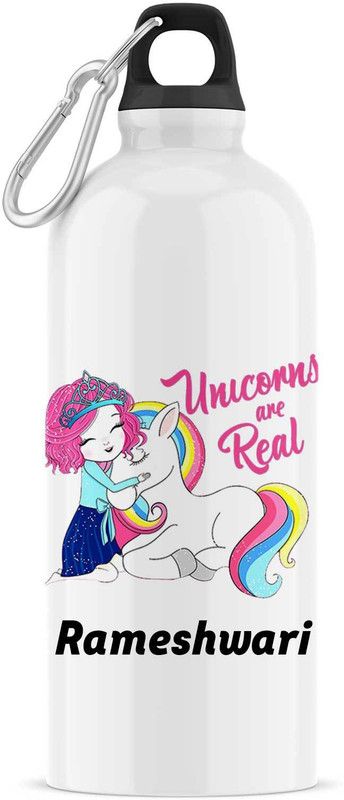 ARTBUG Unicorn Sipper/Water Bottle - Best Birthday Gift for Kids, Name - Rameshwari 600 ml Sipper  (Pack of 1, White, Aluminium)