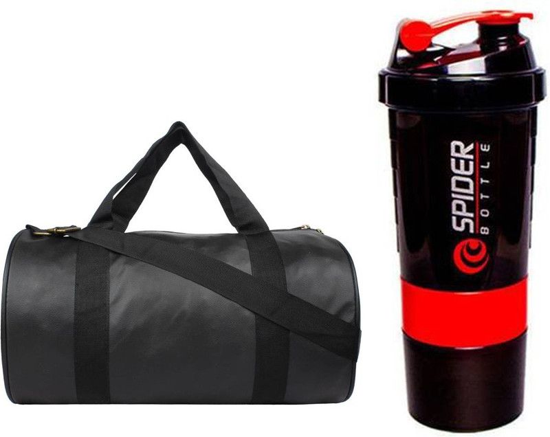 Trending Snipper Combo of Leatherite (Black) Gym Bag And Spider Shaker(Red) Fitness Accessory Kit Kit