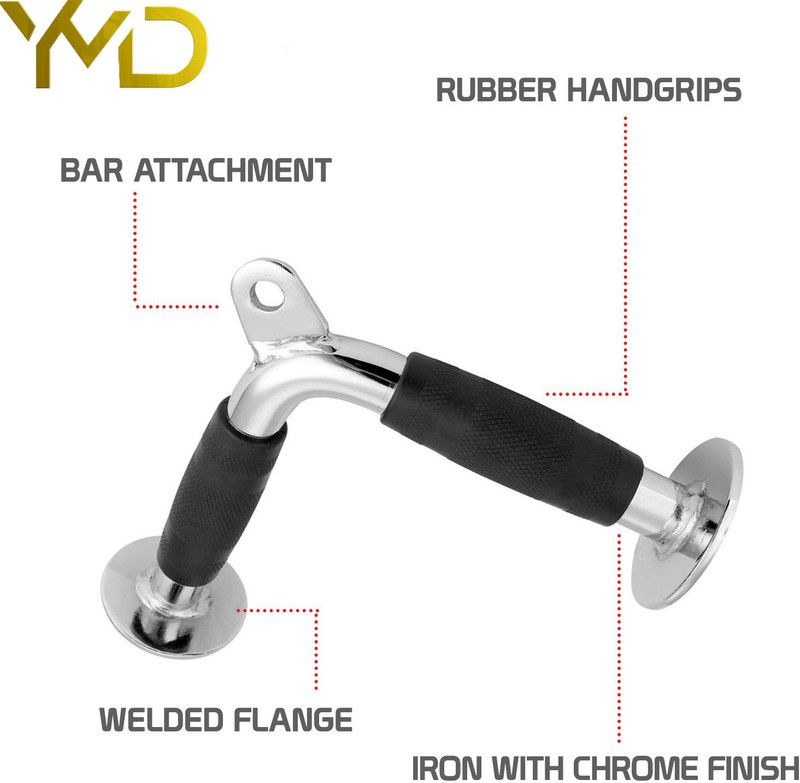 LCARNO V Shaped Tricep Press Down Bar with Rubberized Grip, 12 Inches Triceps Bar