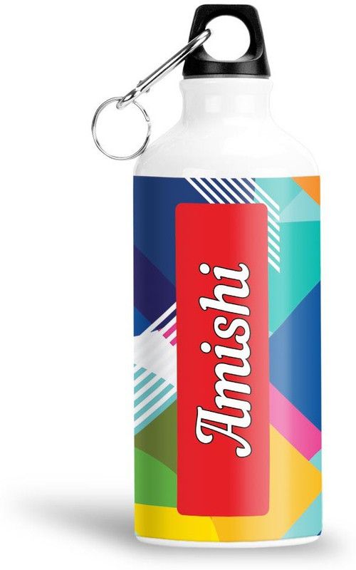 Furnish Fantasy Geometrical Print Aluminium 750ml Water Bottle - Best Birthday Gift - Amishi 750 ml Sipper  (Pack of 1, Multicolor, Aluminium)