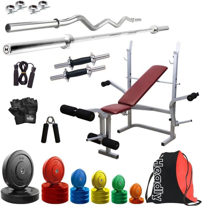 Headly 72 kg Premium CP-HR-72KGCOMBO8 Coloured Home Gym Combo