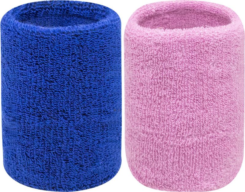 Neska Moda Cotton Wrist Band Fitness Band  (Blue, Pink, Pack of 2)