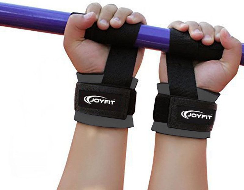 Joyfit Weight Lifting Straps- Neoprene Padding, Thick Wrist Support Wrist Support  (Grey)