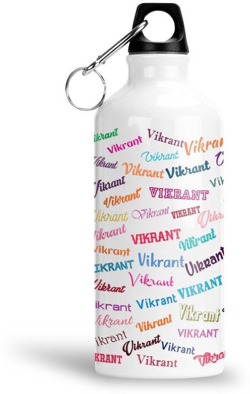 Furnish Fantasy Colorful Aluminium Sipper Bottle-Best Happy Birthday Gift for Kids, Name - Vikrant 600 ml Sipper  (Pack of 1, White, Aluminium)