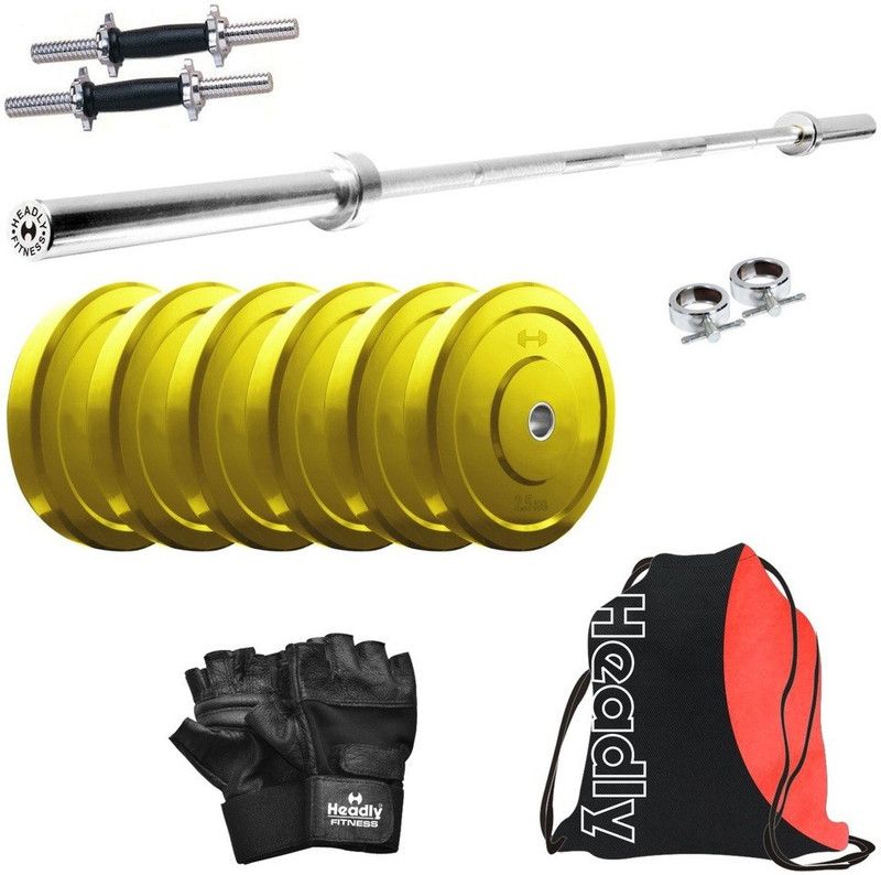 Headly 15 kg Premium CP-HR-15KGCOMBO10 Coloured Home Gym Combo