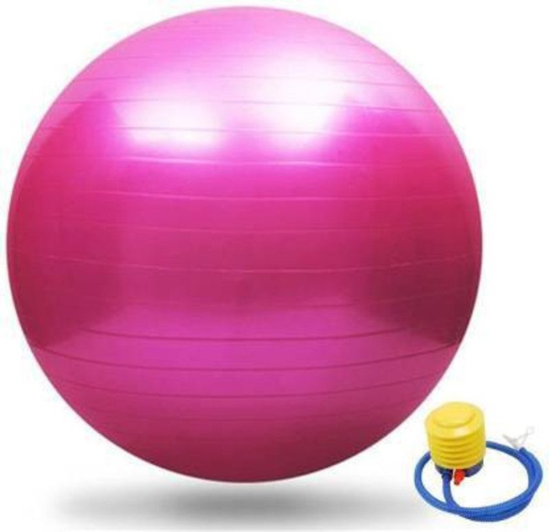 Ella Health & Beauty EXERCISE BALL 85 CMS PINK WITH FOOT PUMP Gym Ball  (With Pump)
