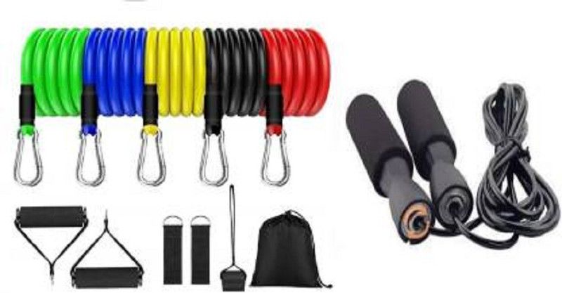 MODERNEHUB Resistance Bands Set for Exercise,Stretching and Workout & Jumping Skipping Rope Fitness Accessory Kit Kit