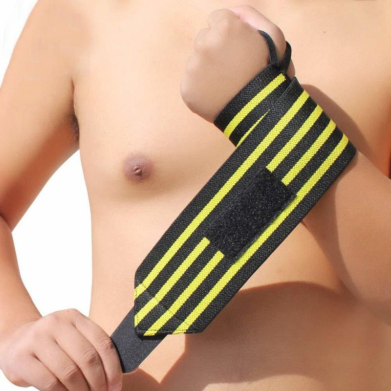 GymWar Wrist Wrap with Thumb Loop for Weightlifting, Powerlifting Gym- Wrist Support Band Wrist Support  (Yellow)