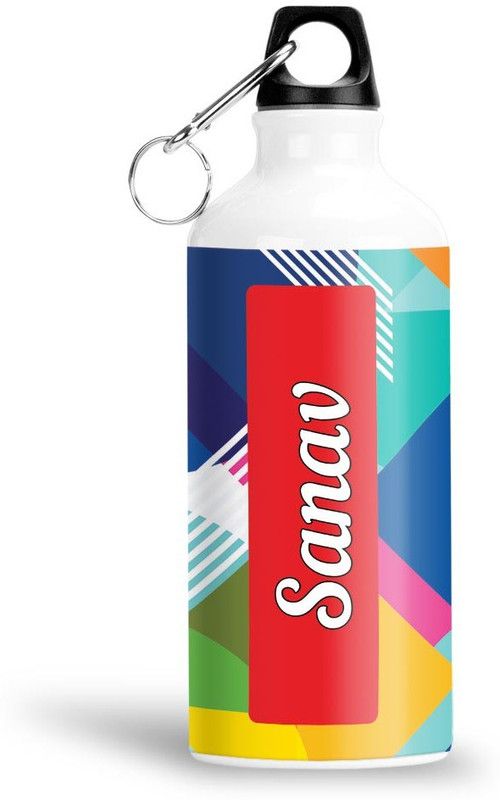 Furnish Fantasy Geometrical Print Aluminium 750ml Water Bottle - Best Birthday Gift - Sanav 750 ml Sipper  (Pack of 1, Multicolor, Aluminium)