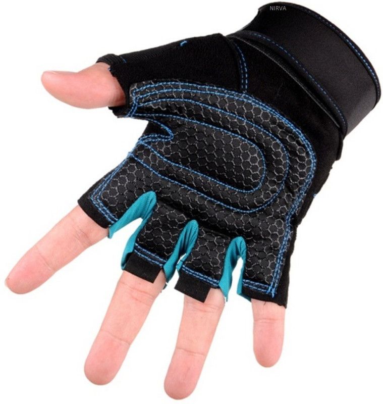 NIRVA Gym Gloves Heavyweight Sports Exercise Weight Lifting Gloves Gym & Fitness Gloves  (Black)