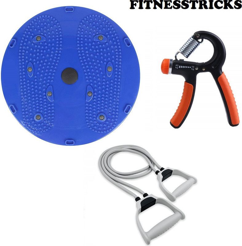 Fitnesstricks Combo Of Tummy Twister With Hand Gripper And Double Toning Tube Fitness Accessory Kit Kit