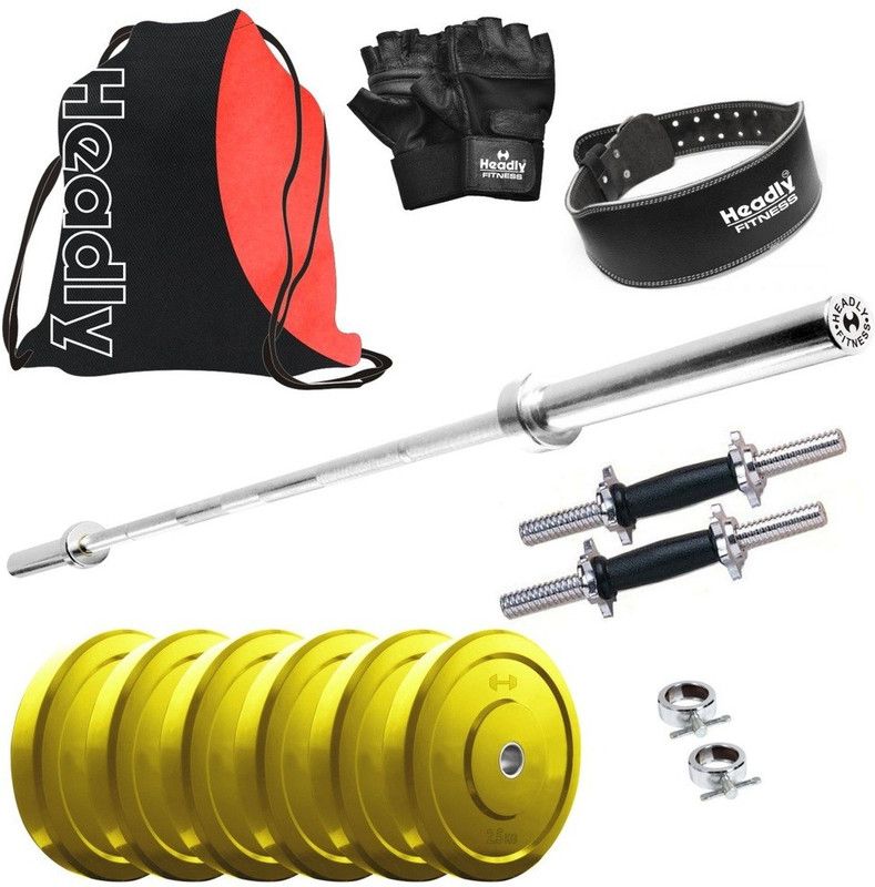 Headly 15 kg Premium CP-HR-15KGCOMBO30 Coloured Home Gym Combo