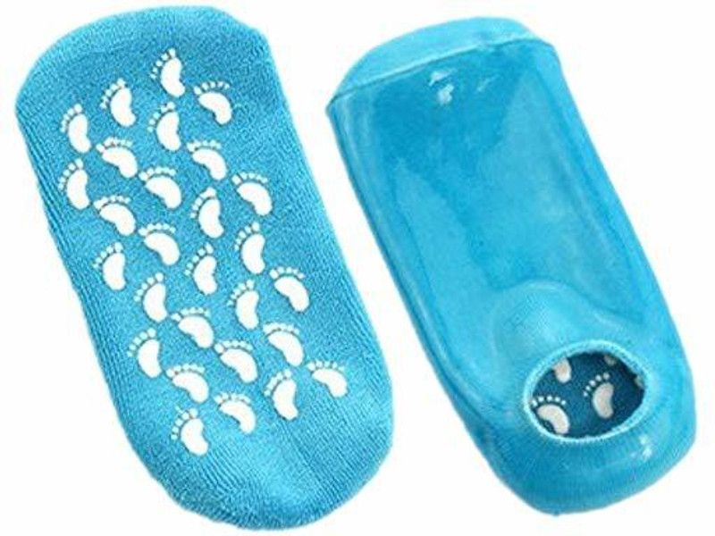 jeni Spa Moisturizing Gel Socks Heel Support  (Blue)