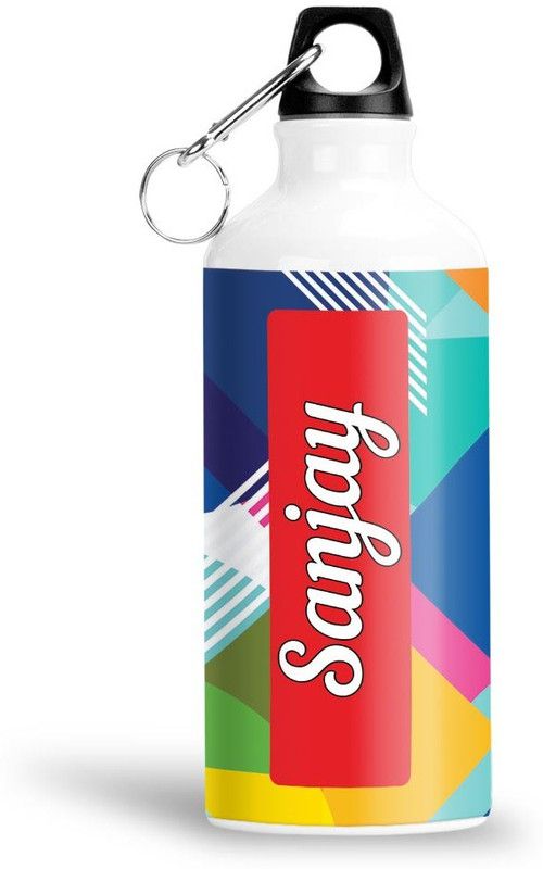 Furnish Fantasy Geometrical Print Aluminium 750ml Water Bottle - Best Birthday Gift - Sanjay 750 ml Sipper  (Pack of 1, Multicolor, Aluminium)