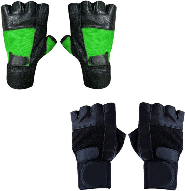 Snipper High Quality Fitness/Gym Gloves With Wrist Support Gym & Fitness Gloves  (Green, Black)