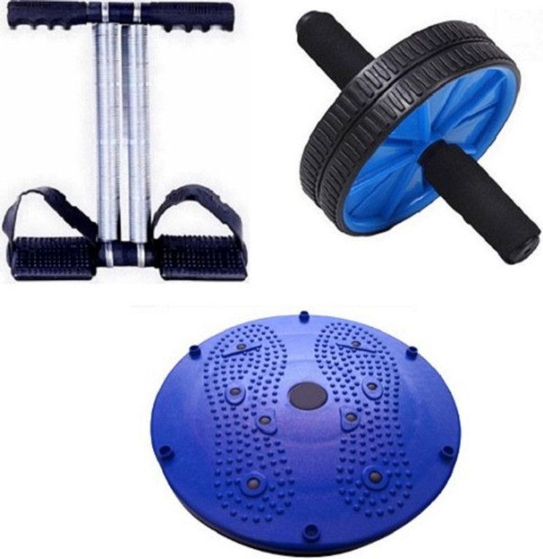 VATSMART DOUBLE SPRING TUMMY TRIMMER ALONG WITH AB WHEEL/ROLLER AND TUMMY TWISTER SLIMMER Fitness Accessory Kit Kit