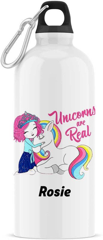 ARTBUG Unicorn Sipper/Water Bottle - Best Birthday Gift for Kids, Name - Rosie 600 ml Sipper  (Pack of 1, White, Aluminium)