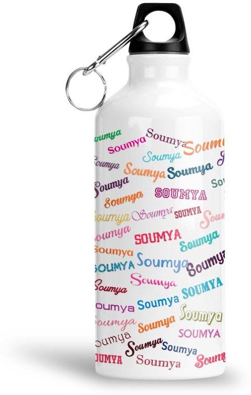 Furnish Fantasy Colorful Aluminium Sipper Bottle-Best Happy Birthday Gift for Kids, Name - Soumya 600 ml Sipper  (Pack of 1, White, Aluminium)