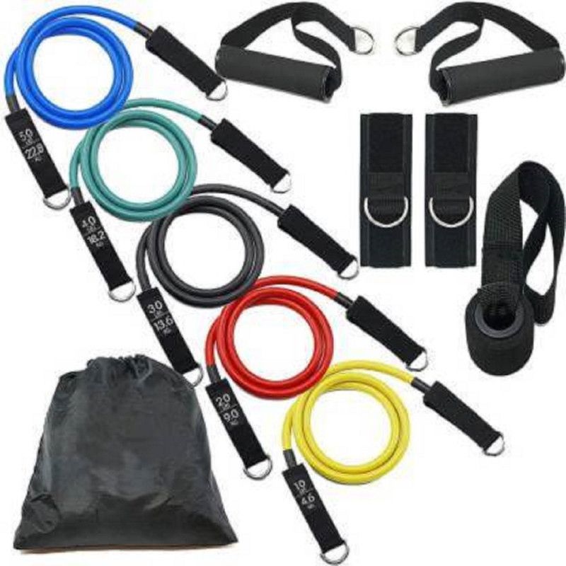 SERCUI 11 multiple Exercise stretching Physical Therapy & Home gym Resistance Tube Resistance Tube  (Multicolor)