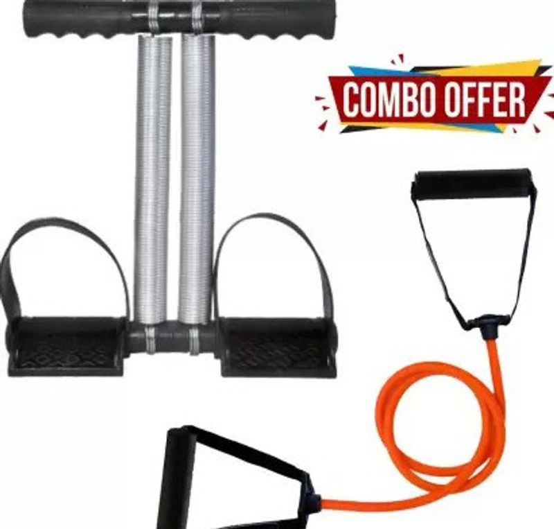 BQH Tummy Trimmer With Resistance Tube And Resistance Band Ab Exerciser  (Black)