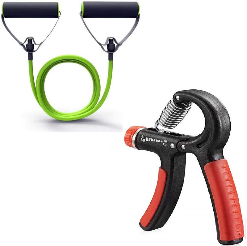 Dr Pacvu Pack 2|Hand Gripper and Single Toning Tube|Body Stretching and Fitness Equipment Fitness Accessory Kit Kit