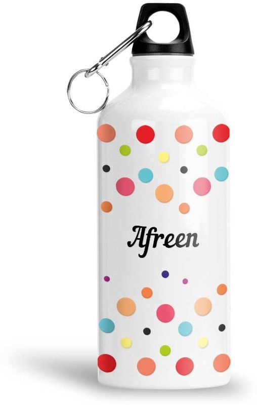 Furnish Fantasy Colorful Dots Aluminium Sipper Bottle - Best Happy Birthday Gift for Kids, Afreen 600 ml Sipper  (Pack of 1, White, Aluminium)