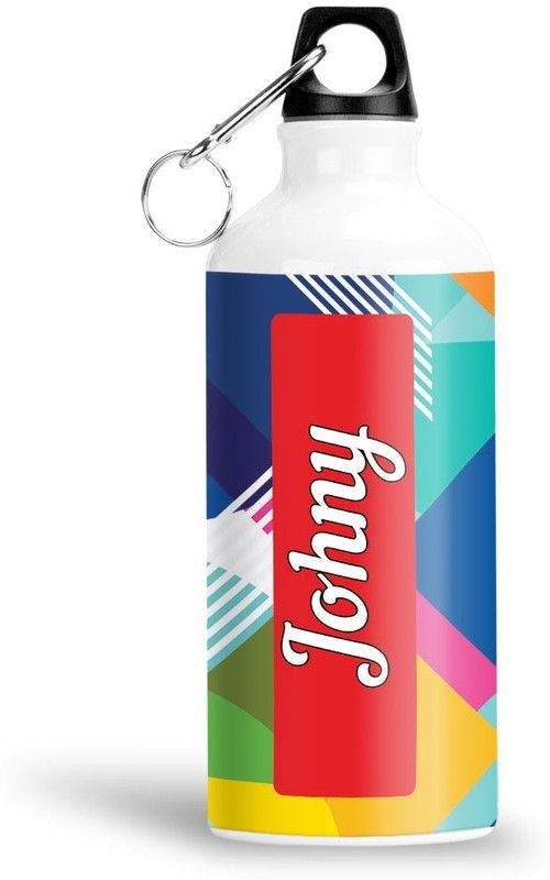 Furnish Fantasy Geometrical Print Aluminium 750ml Water Bottle - Best Birthday Gift - Johny 750 ml Sipper  (Pack of 1, Multicolor, Aluminium)