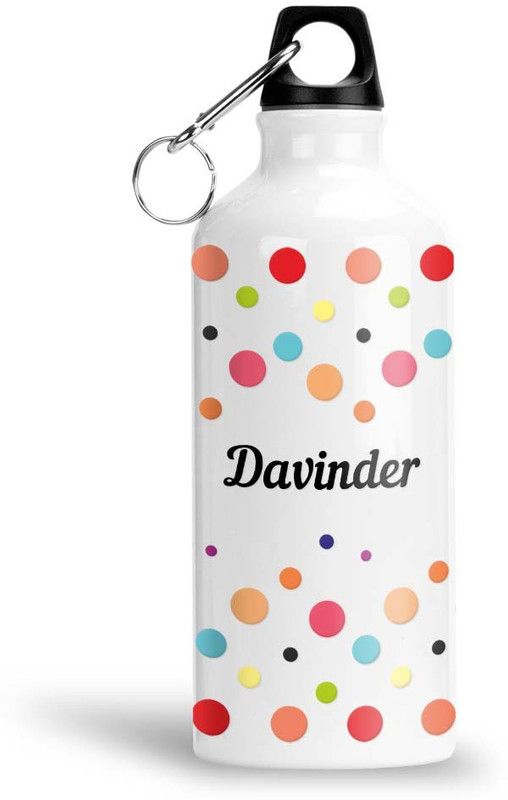 Furnish Fantasy Colorful Dot Aluminium Sipper Bottle - Best Happy Birthday Gift for Kids, Davinder 600 ml Sipper  (Pack of 1, White, Aluminium)