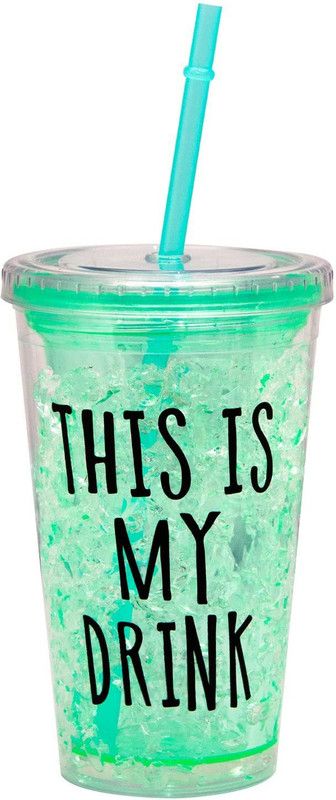 CREWBUST Plastic Sipper with Straw Crystal Design, Material: Silicon 450 ml Sipper  (Pack of 1, Green, Plastic)