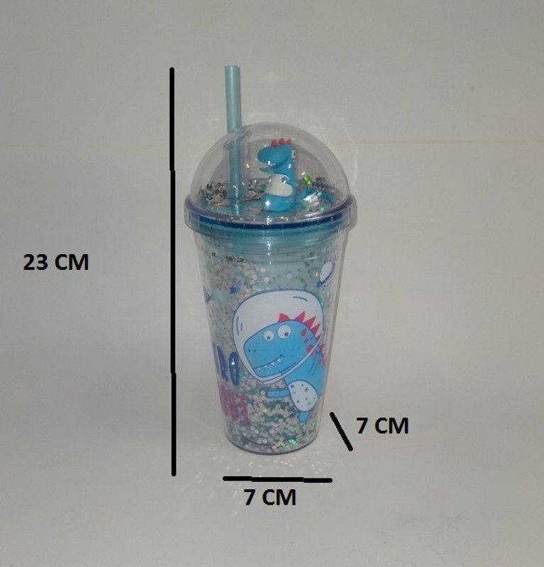 Lal Dayal Dinasaure Glitter Sipper 800 ml Sipper  (Pack of 1, Multicolor, Plastic)