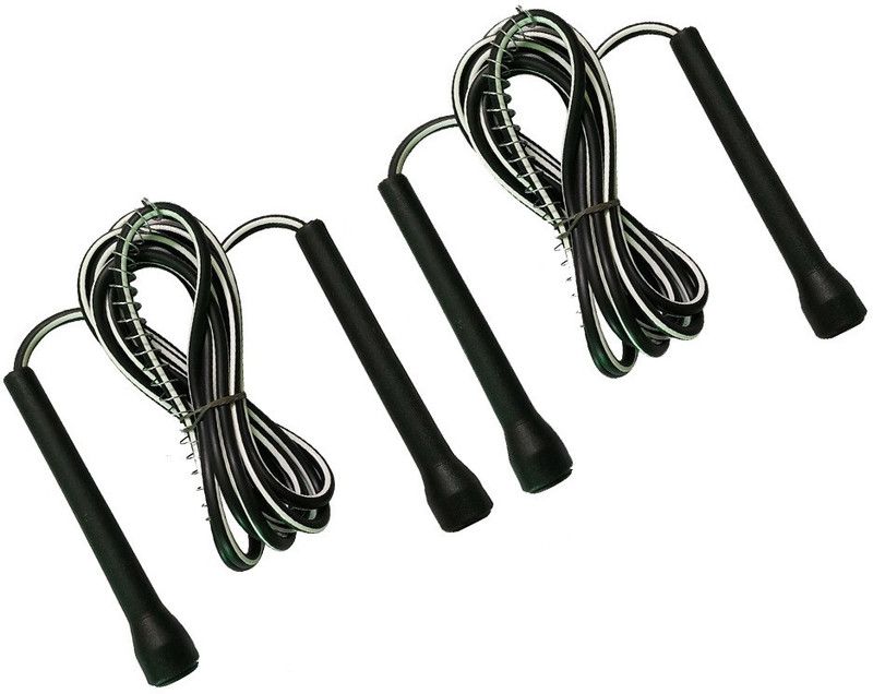 L'AVENIR FITNESS (Pack of 2) Speed & Stamina / Cardio Training / Workout / Fat Burning Freestyle Skipping Rope  (Black, Length: 274 cm)