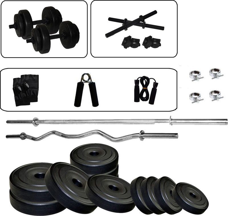 STAG 8 kg FITNESS PVC 8 KG CURL AND STRAIGHT ROD SUPER DELUXE HOMEGYM COMBO Home Gym Combo