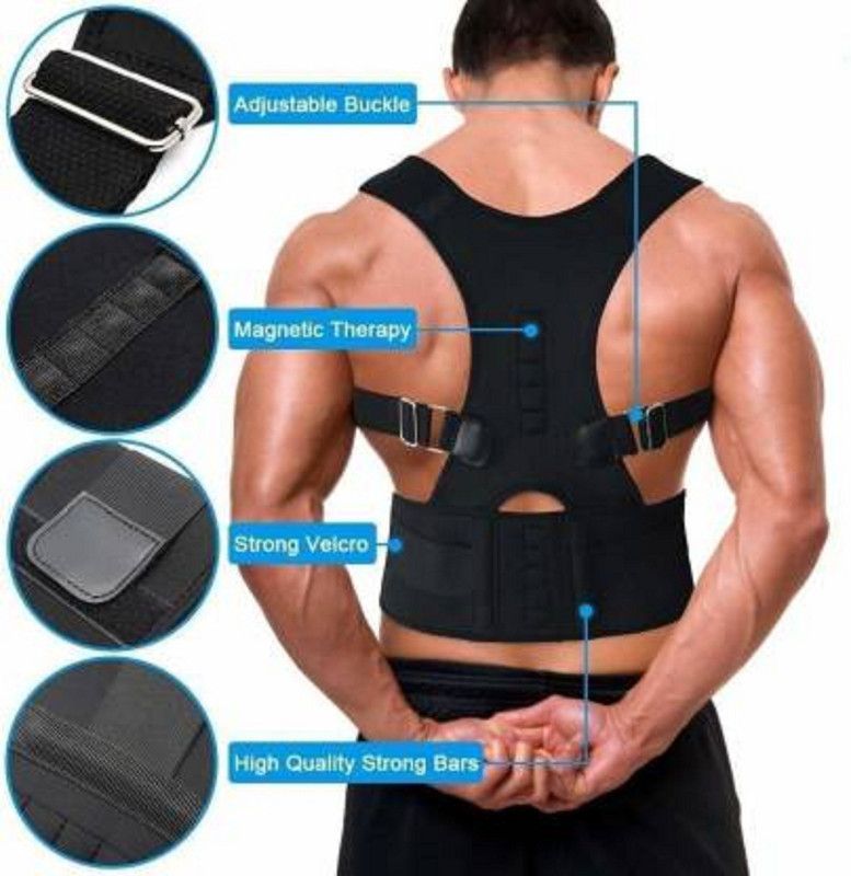 KRITAM Back & Abdomen Support Abdominal Belt  (Black)