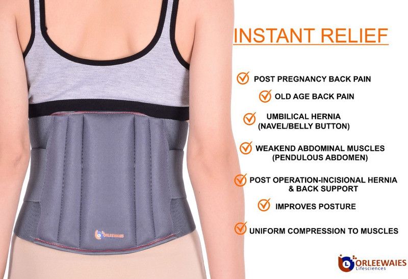 ORLEEWAIES Lumbar Sacro Support (LS Belt) Relief For Back Pain (XXL) Back / Lumbar Support  (Grey)