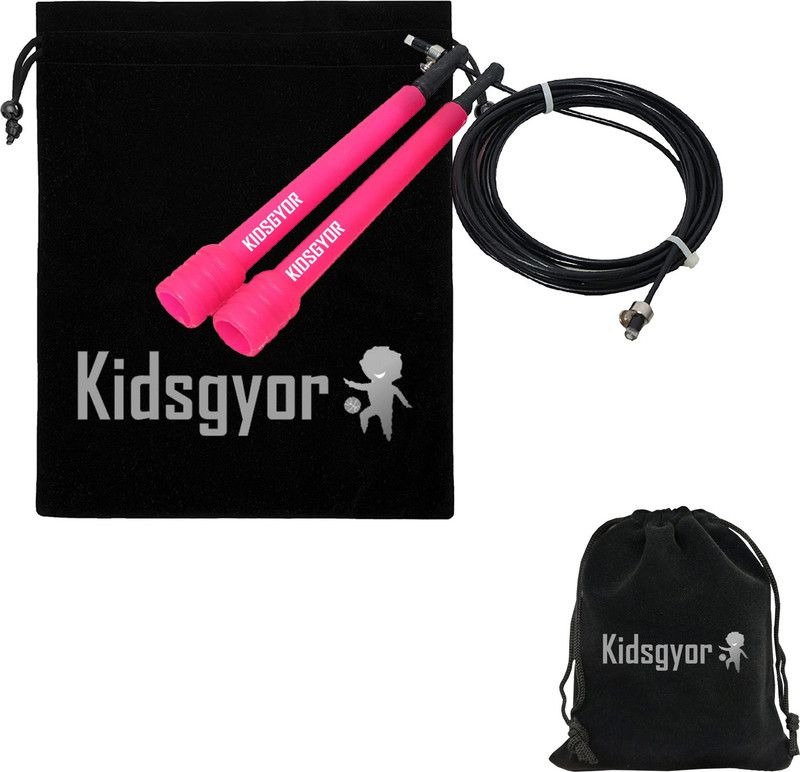 kidsgyor metal wire skipping rope cable wire jump ropes wire adjustable jump ropes Pink Ball Bearing Skipping Rope  (Length: 274 cm)