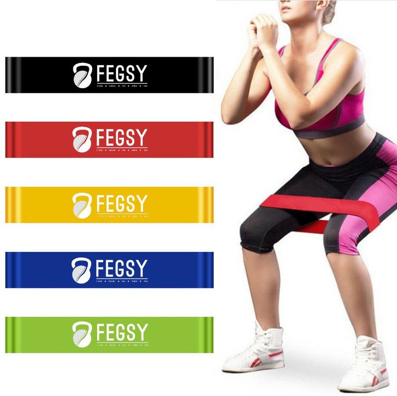 FEGSY Set of 5 Resistance Loop Band for Fitness, Workout, Exercise Resistance Band  (Pack of 5)