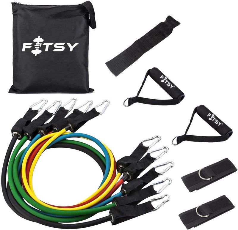 FITSY 9 Pcs Resistance Bands Set Resistance Tube  (Multicolor)