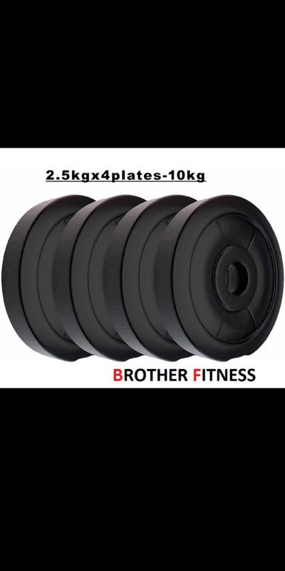 BROTHER FITNESS 10 kg pvc free weight Black Weight Plate  (10 kg)