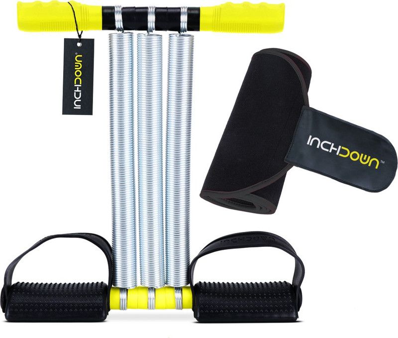 Inchdown Tummy Trimmer Triple Spring Ab Exerciser and Sweat Slim Belt Combo For Men & Women Fitness Accessory Kit Kit