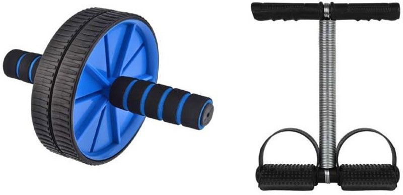 ATTRACTIVE AB WHEEL ROLLER WITH SINGLE SPRING TUMMY TRIMMER Ab Exerciser  (Blue)